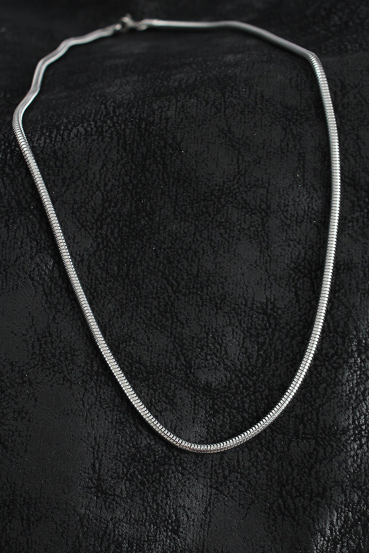 316L Çelik Oval İtalyan Zincir Model Gümüş Renk Erkek Kolye