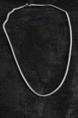 316L Çelik Oval İtalyan Zincir Model Gümüş Renk Erkek Kolye