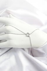 Pirinç Gümüş Renk Zirkon Taşlı Yıldız Model Şahmeran