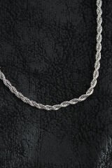 316L Çelik Burgu Zincir Model Gümüş Renk Erkek Kolye