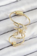 Pirinç Halkalı Model Gold Renk Kıkırdak Küpe