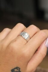 Otantik Çiçek Tasarımlı Ayarlamalı Kadın Yüzük