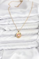 316L Çelik Zincir Gold Renk Kalp Figürlü Kadın Kolye